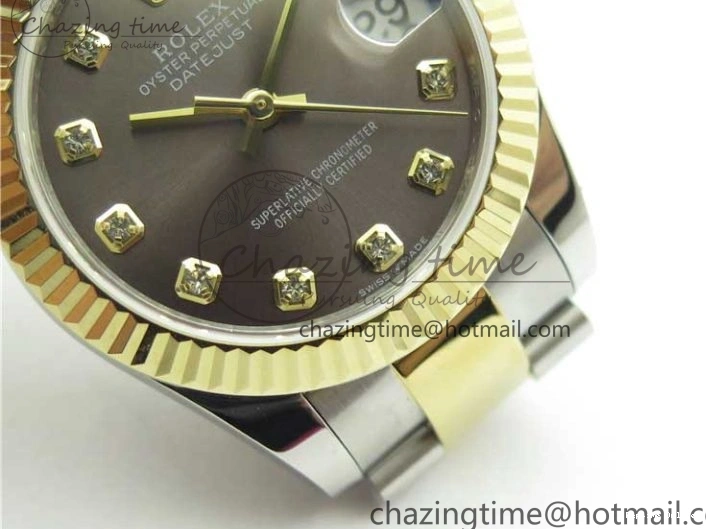 0112 SoftTouch Datejust 31mm 278273 SS YG BP Maker Best Edition Gray Diamonds Dial on SS YG Oyster Bracelet 2715